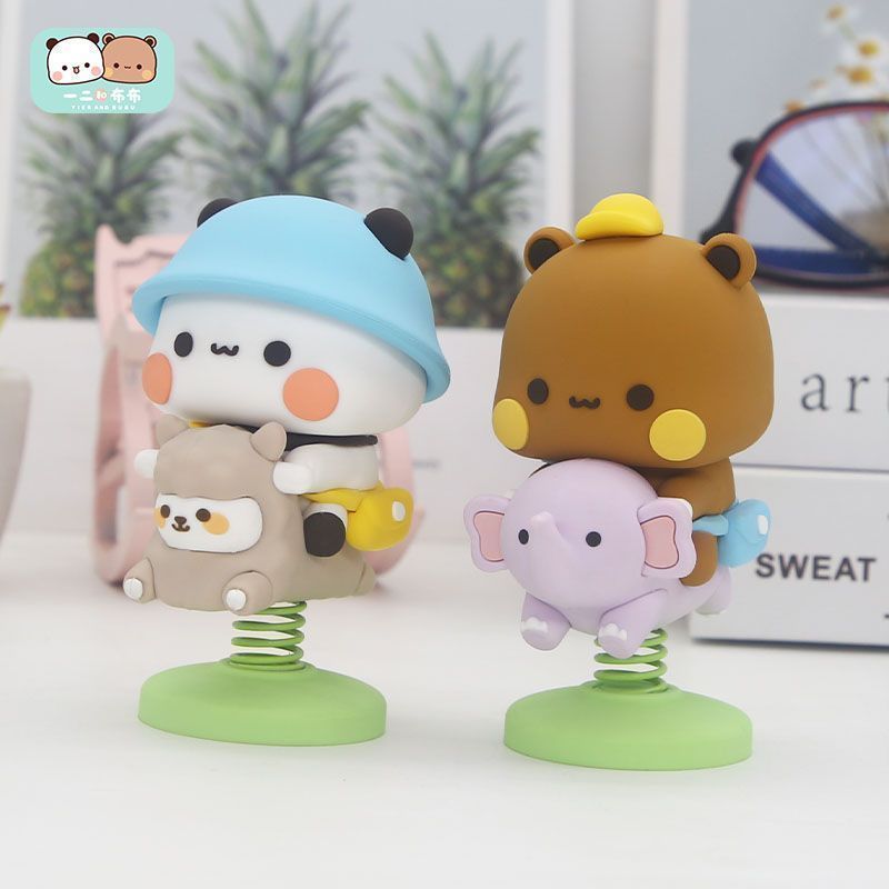 Car Accessories App - Yier Bubu ตุ๊กตาสปริงสวิงรูปการ์ตูนน่ารัก ม้าโยกตกแต่งภายในรถยนต์ ของตกแต่งโต๊ะทำงาน ของขวัญวันเกิด