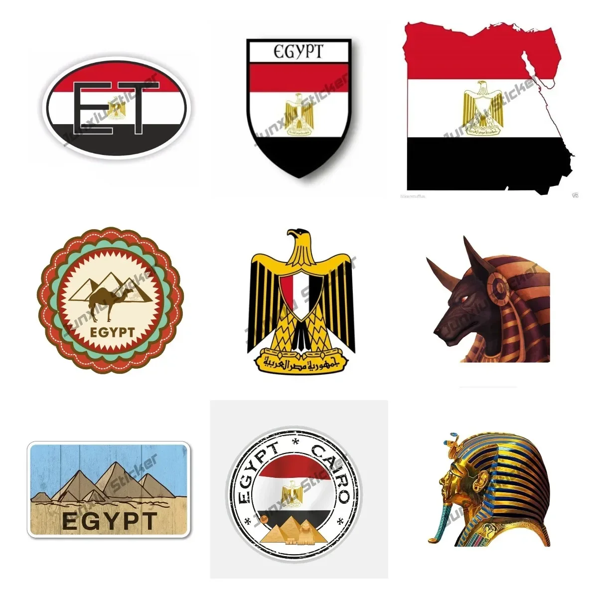 Car Accessories Egypt - ธงอียิปต์ Decal สติกเกอร์อียิปต์ Travel พีระมิดฟาโรห์ Desert