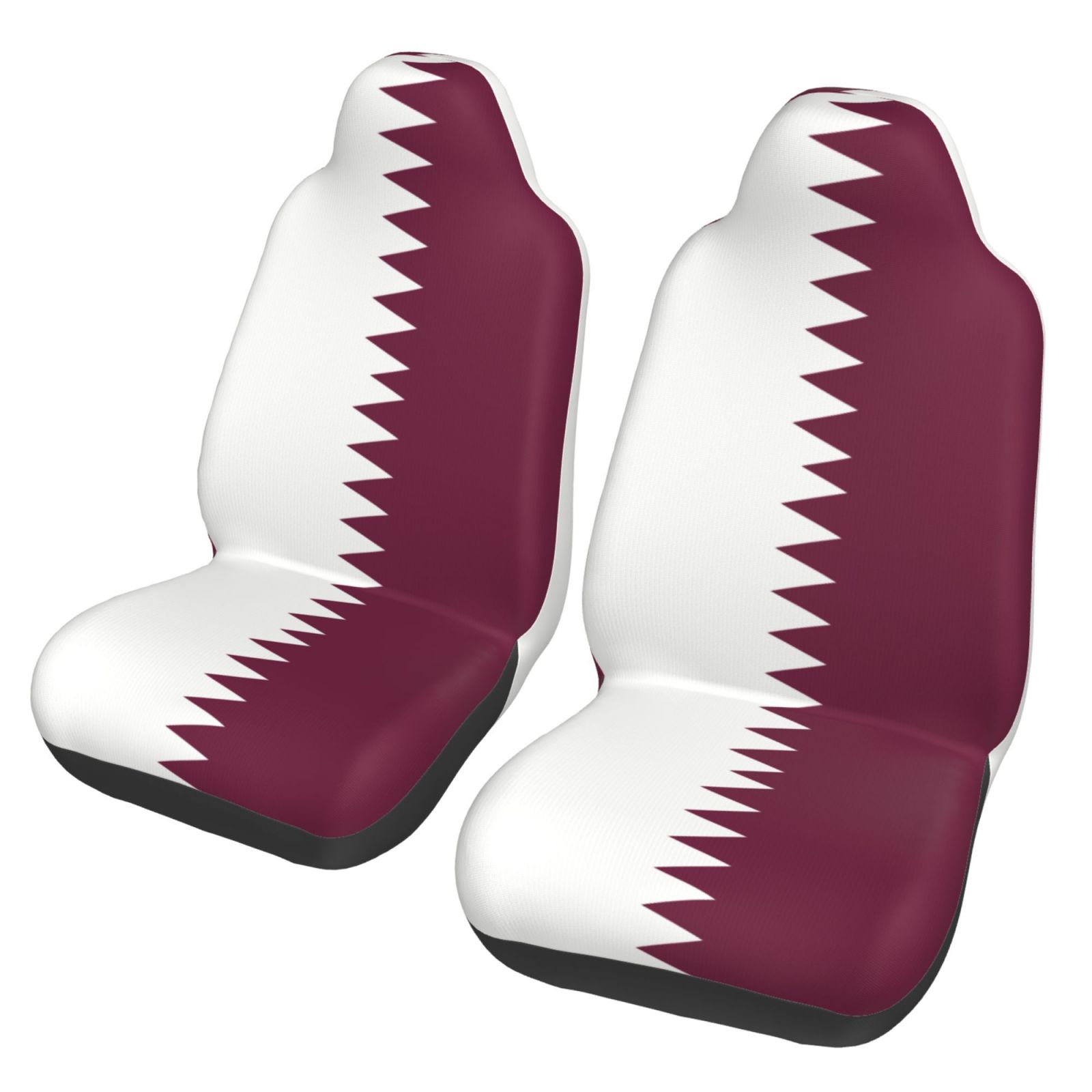 Car Accessories Qatar - ชุดคลุมเบาะรถยนต์ลายธงชาติกาตาร์ ชุด 2 ชิ้น อุปกรณ์ตกแต่งรถยนต์ เหมาะสำหรับทุกรุ่นรถ
