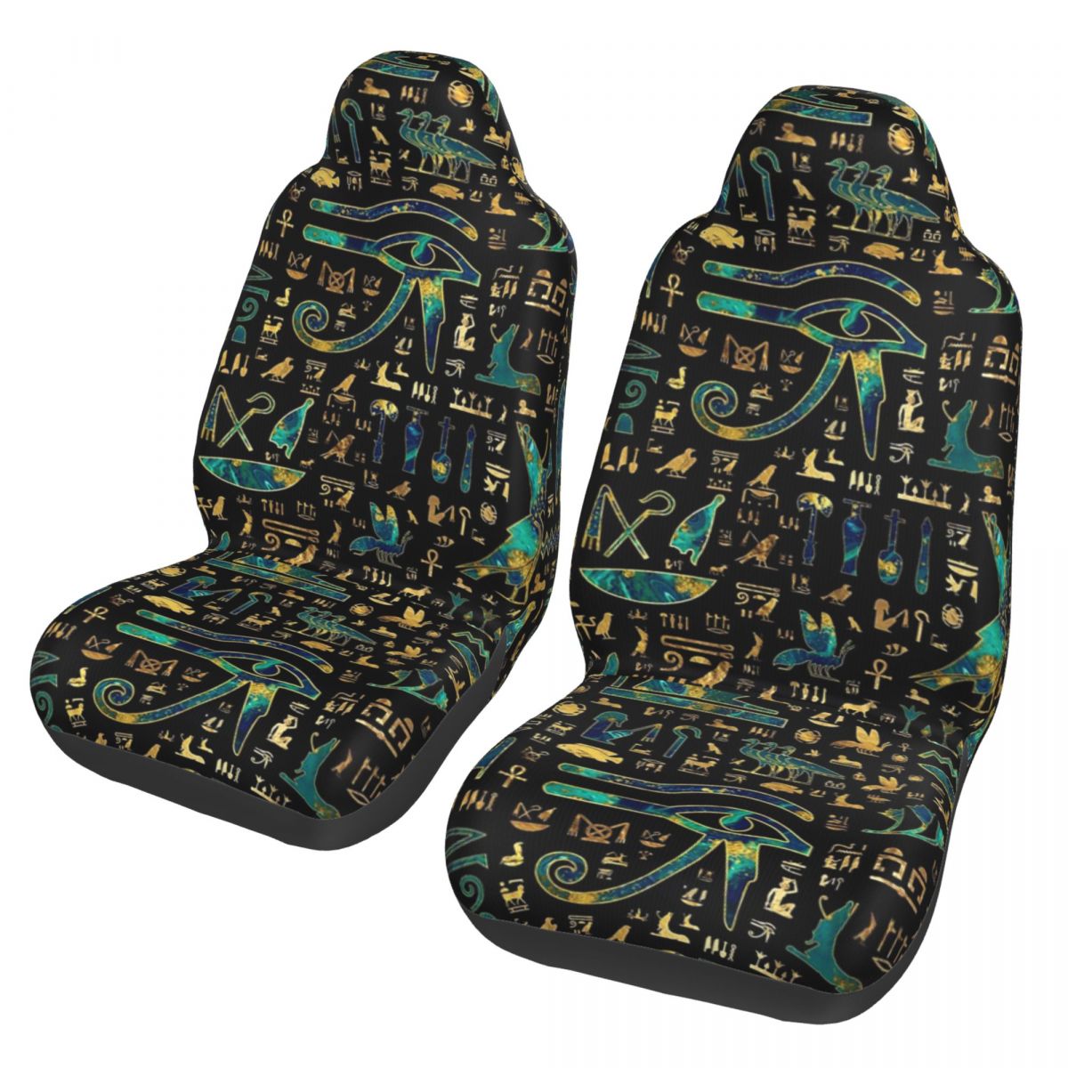 Car Accessories Egypt - อักษรอียิปต์โบราณ ผ้าคลุมเบาะรถยนต์อเนกประสงค์โฟร์ซีซั่นส์ ออโตยูธอียิปต์ผ้าคลุมเบาะโพลีเอสเตอร์อุปกรณ์เสริมในรถยนต์
