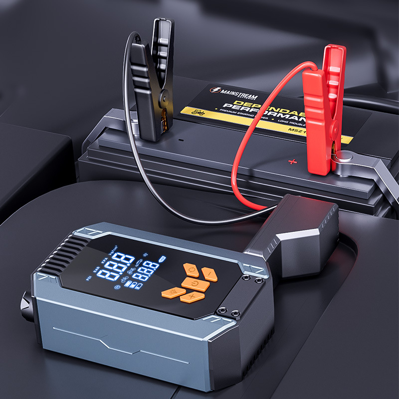 Portable Jump Starter - เครื่องช่วยสตาร์ทรถยนต์แบบพกพา 4 in 1 12V พร้อมเครื่องอัดอากาศ,