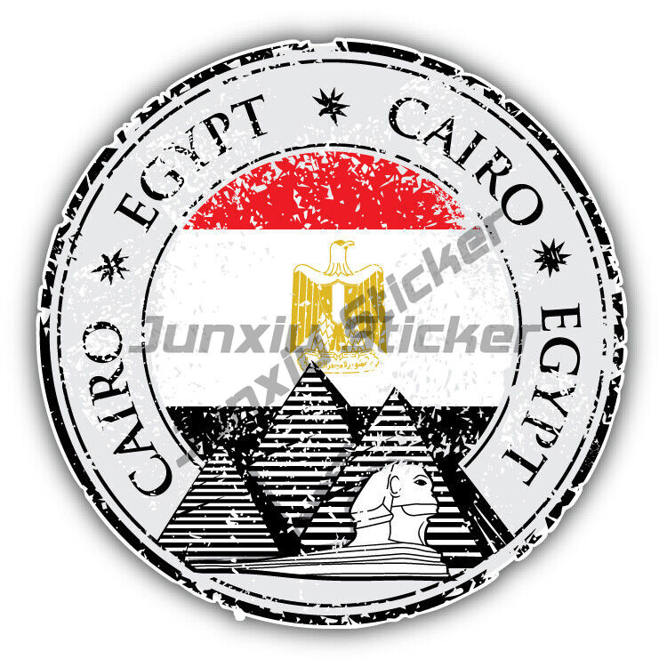 Car Accessories Egypt - Alexandria Cairo อียิปต์รอบธงแสตมป์สติกเกอร์ไวนิลกันน้ํา Decals กีตาร์ Pickup