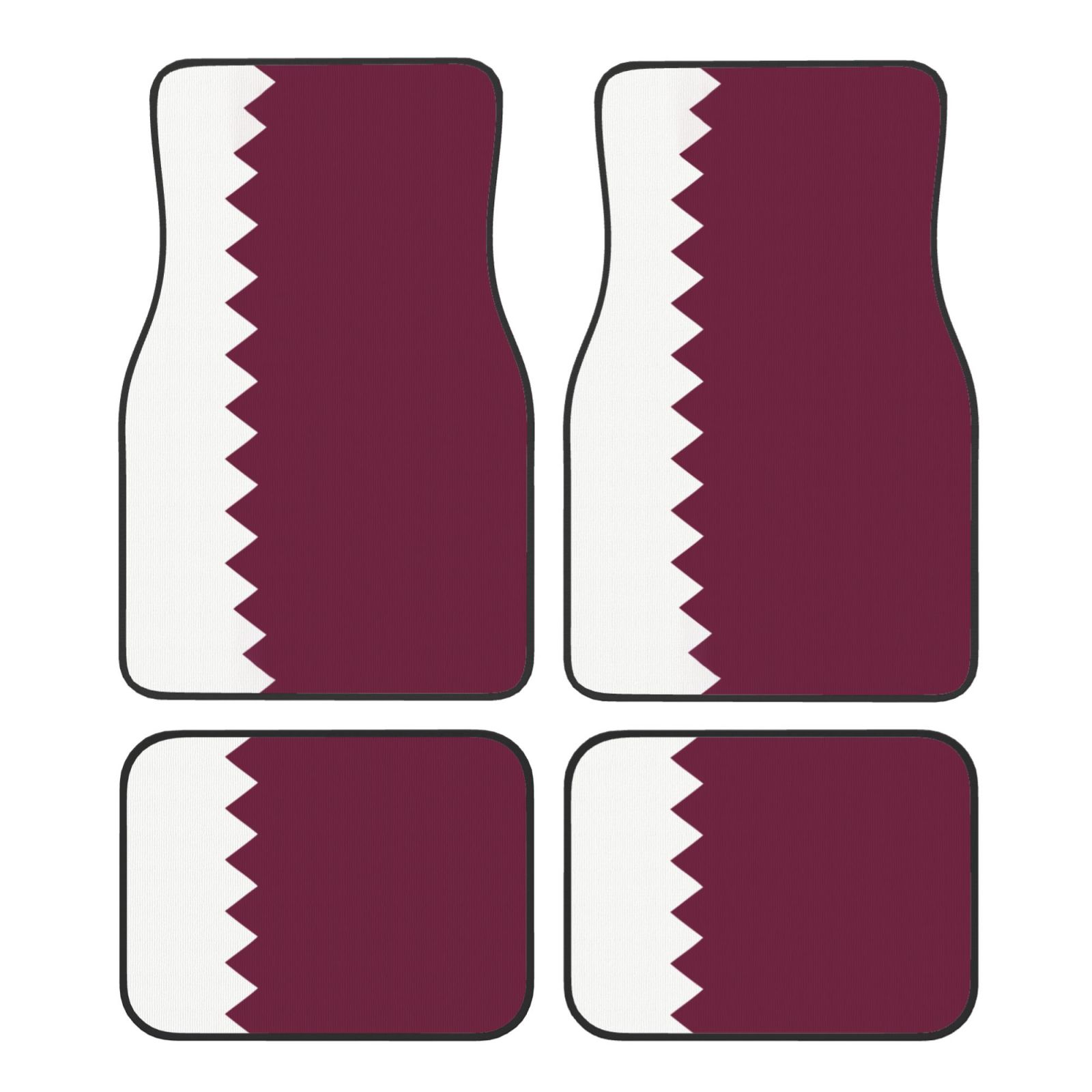 Car Accessories Qatar - พรมปูพื้นรถยนต์ลายธงชาติกาตาร์ 4 ชิ้น ป้องกันการลื่นไถล สำหรับด้านหน้าและด้านหลัง อุปกรณ์เสริมรถยนต์อเนกประสงค์สำหรับรถ