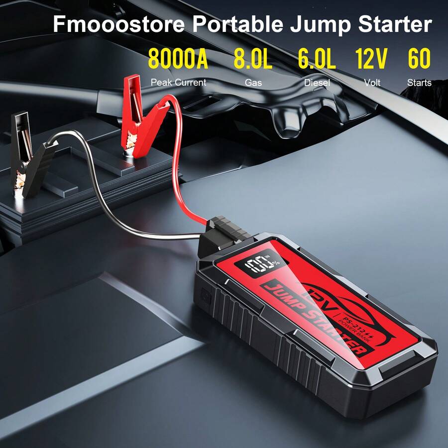 เครื่องจั๊มพ์สตาร์ทรถยนต์ 8000 - Portable Jump Starter บทวิจารณ์และราคา
