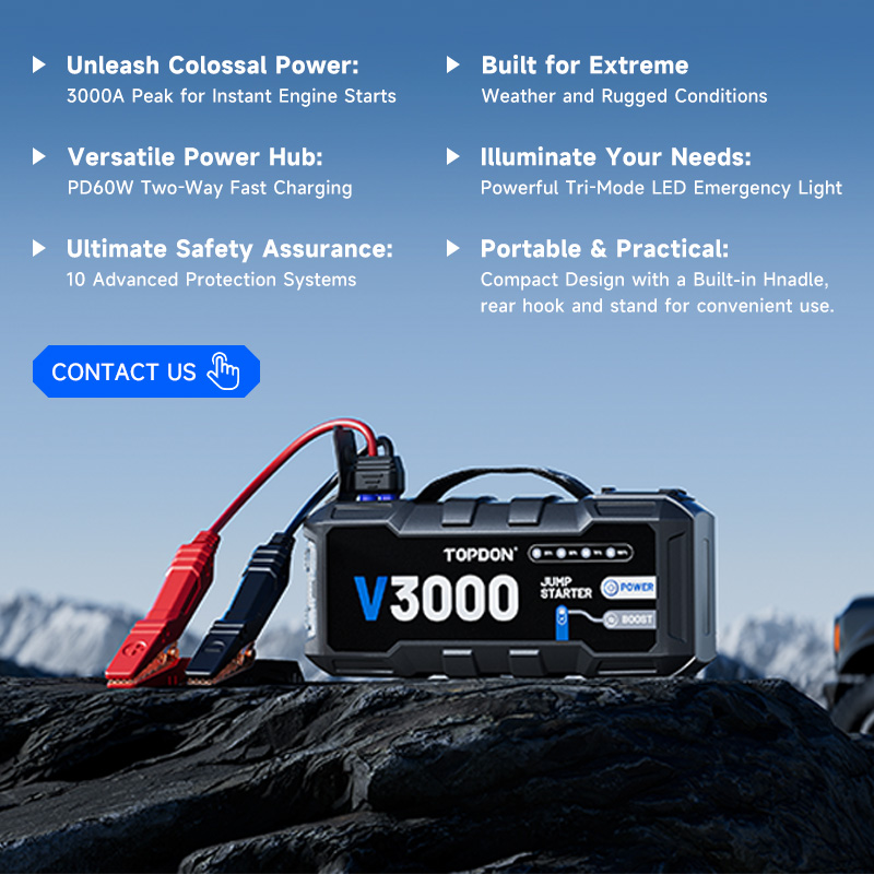 TOPDON V3000 3000A PD60W เครื่ - Portable Jump Starter บทวิจารณ์และราคา