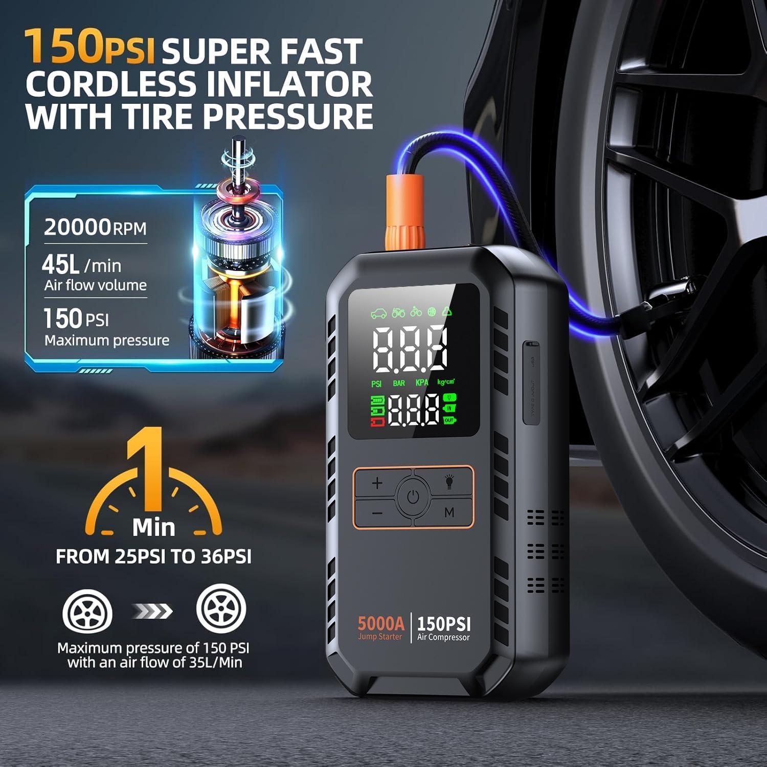 เครื่องสตาร์ทรถยนต์ 5000A พร้อ - Portable Jump Starter บทวิจารณ์และราคา